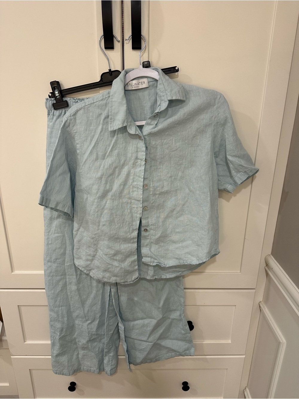 Stillwater Women's Light Blue Linen Swim Cover-Up Set